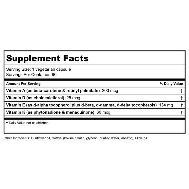 Apex Energetics K-10 Metacrin-DX (90 Caps) - Supplement Facts panel