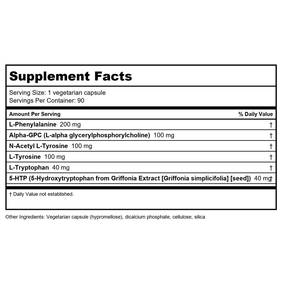 Apex Energetics K-44 NEUROAMINO-SP (90 caps) - Supplement Facts panel