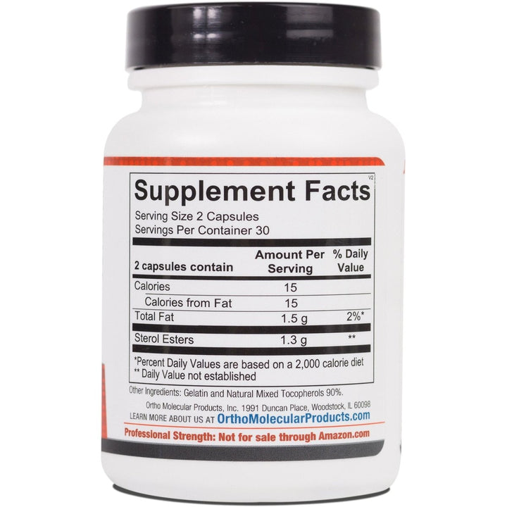 Ortho Molecular Product Plant Sterols - 60 Capsules - Supplement Facts panel