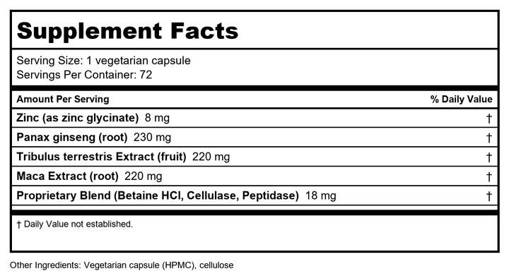 Apex Energetics - Opticrine (K-03) - 72 Capsules - Supplement Facts panel