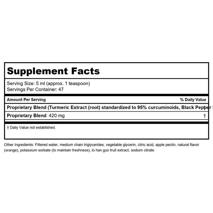 Apex Energetics K-75 Turmero Active (8 Fl. Oz.) - Supplement Facts panel