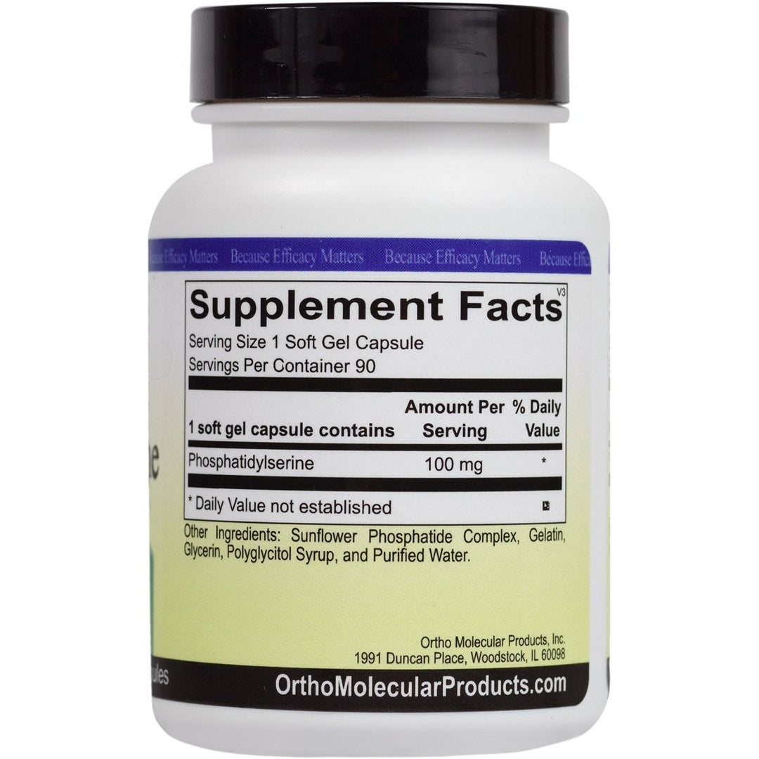 Ortho Molecular - Phosphatidylserine - 90 Softgels - Supplement Facts panel