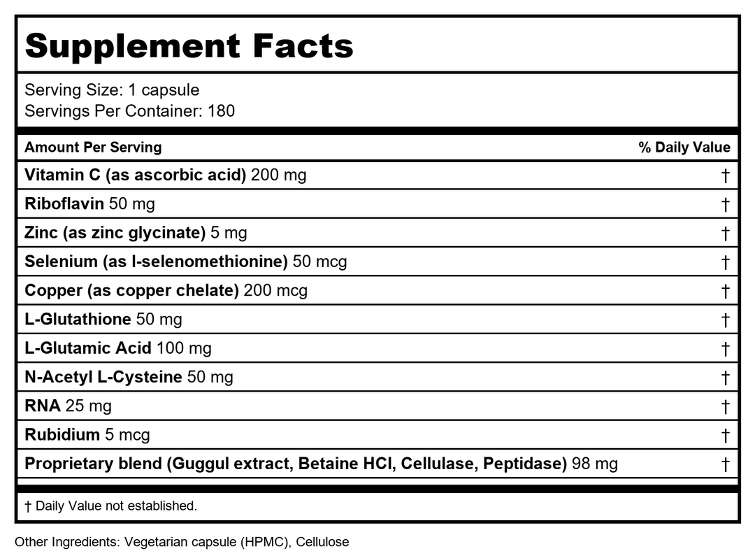 Apex Energetics - Thyro-CNV (K-09) 90 Capsules - Supplement Facts panel