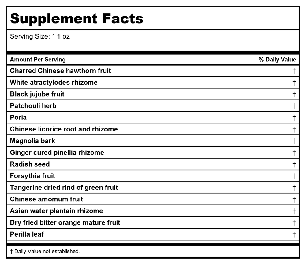 Kan Herb Sage Solutions Digest Aid 1 Ounce - Supplement Facts panel