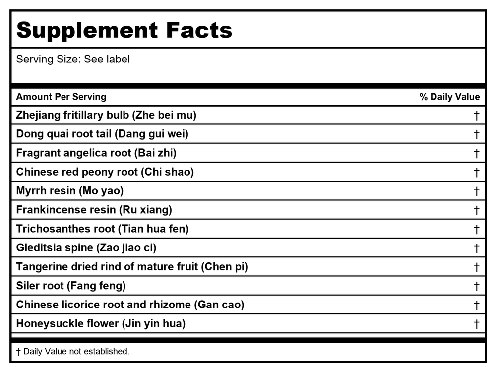 Kan Herb Essentials Sublime Joint Formula 300 Tablets - Supplement Facts panel