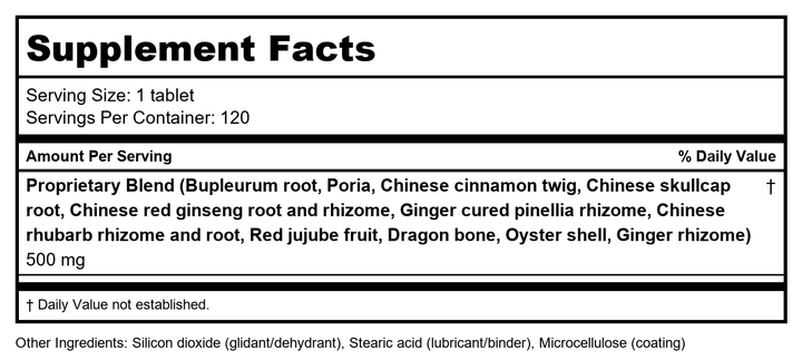 Kan Herbs Anchor the Yang 120 Tabs - Supplement Facts panel