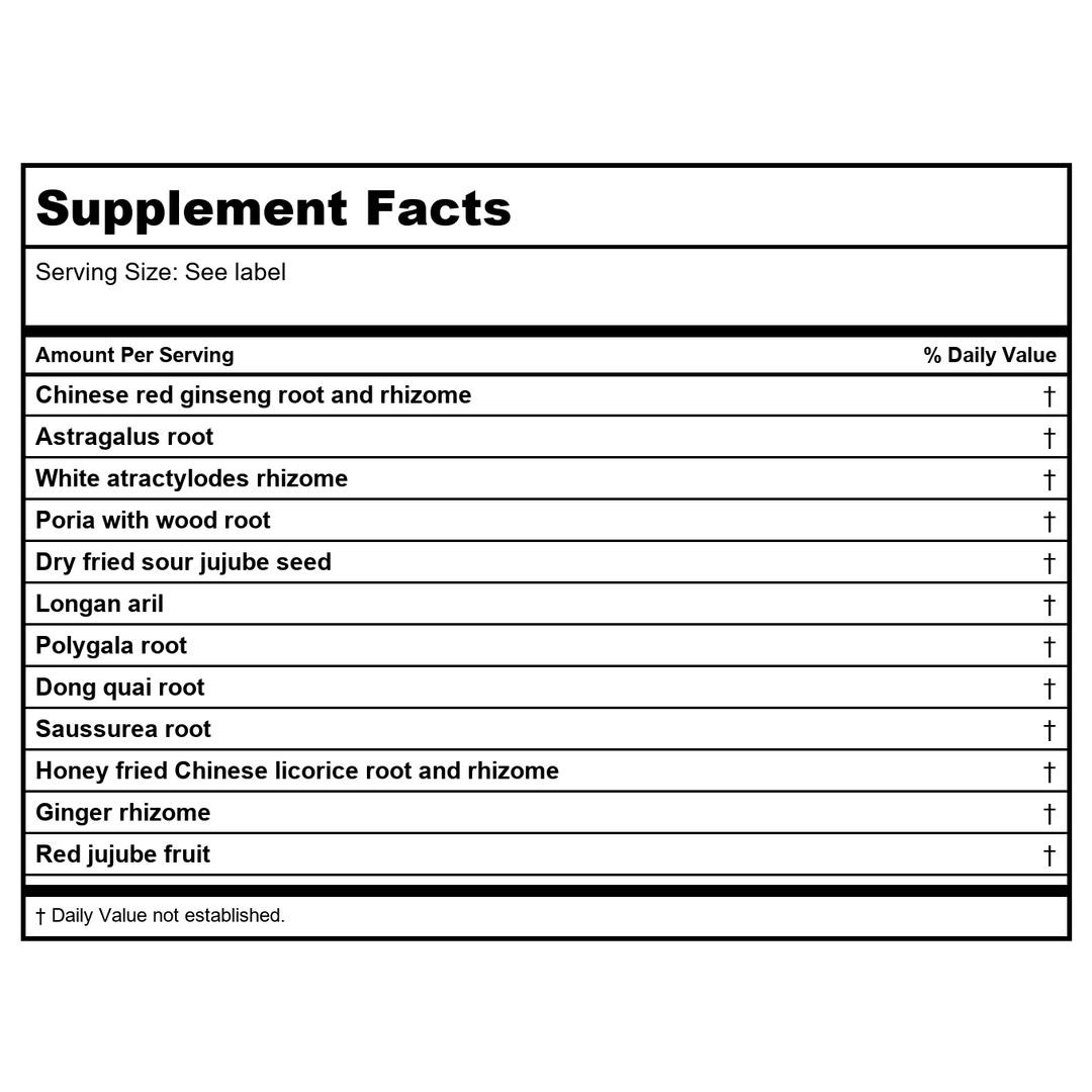 Kan Herbals Gather Vitality 120 Tablets - Supplement Facts panel