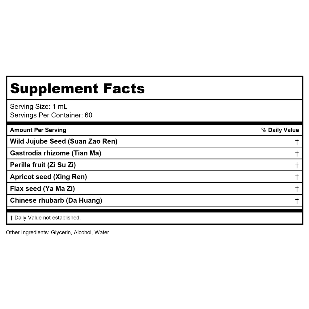 Kan Herb Gentle Warriors Quiet Calm 2 Ounce - Supplement Facts panel