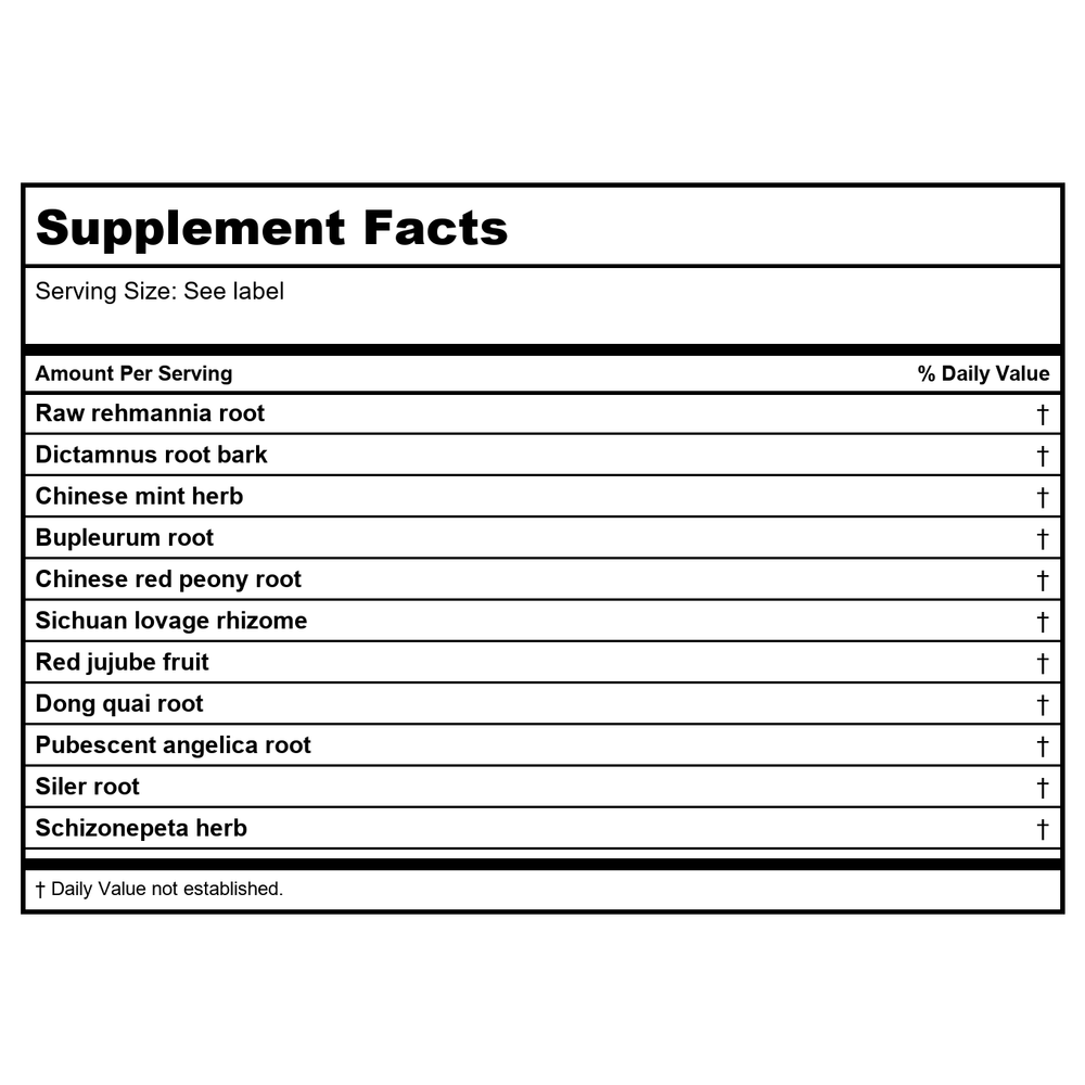 Kan Herbs - Essentials Dry Derma Relief 300 tabs - Supplement Facts panel