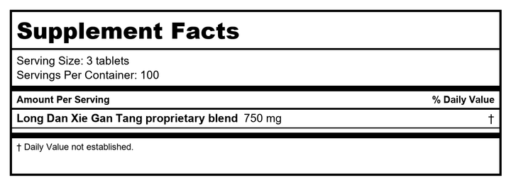 Kan Herbals Quell Fire 300 Tablets - Supplement Facts panel