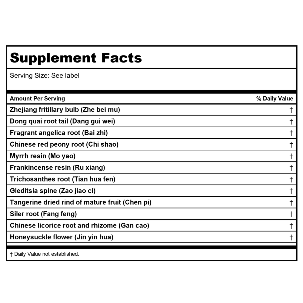 Kan Herb Essentials Sublime Joint Formula 120 Tablets - Supplement Facts panel