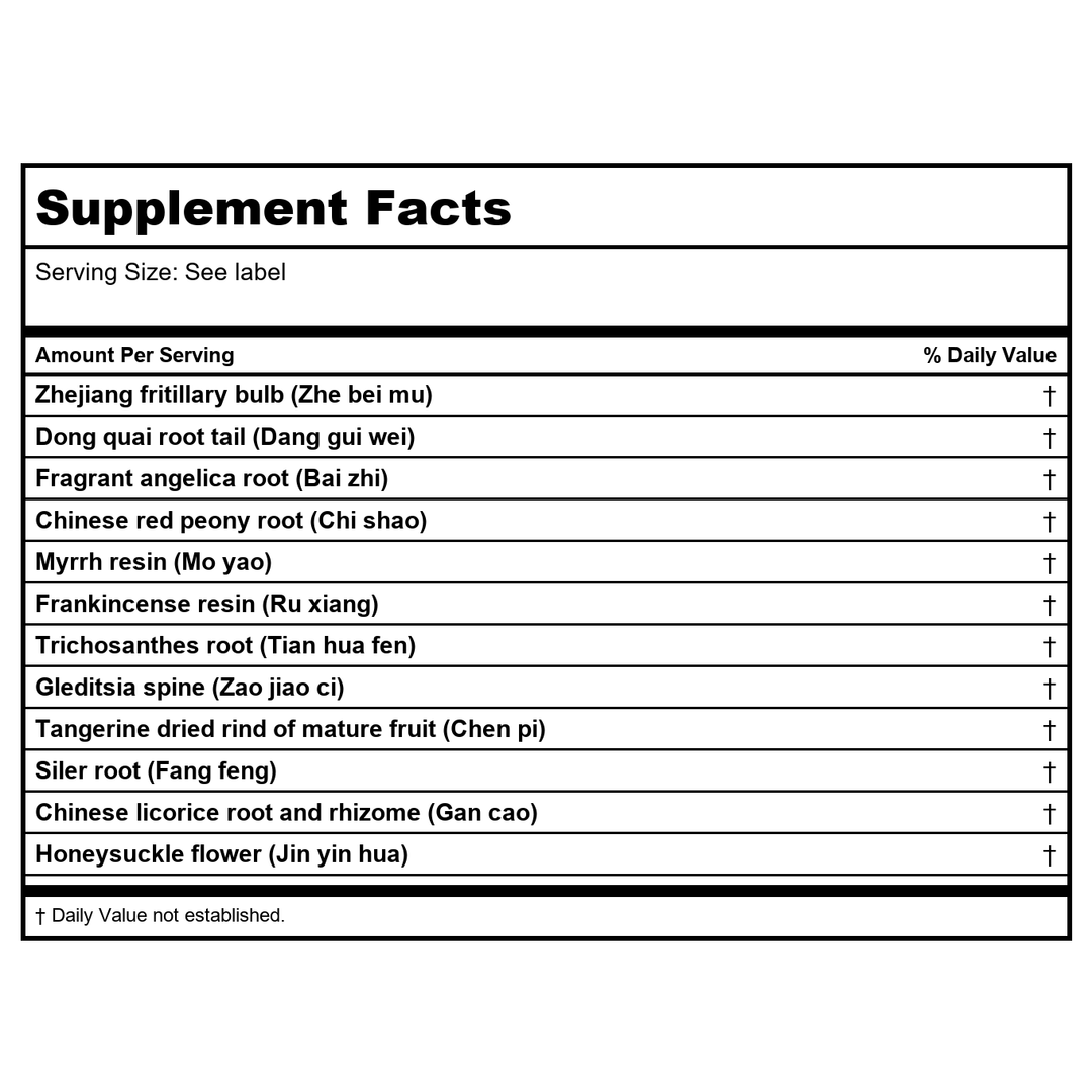 Kan Herb Essentials Sublime Joint Formula 120 Tablets - Supplement Facts panel