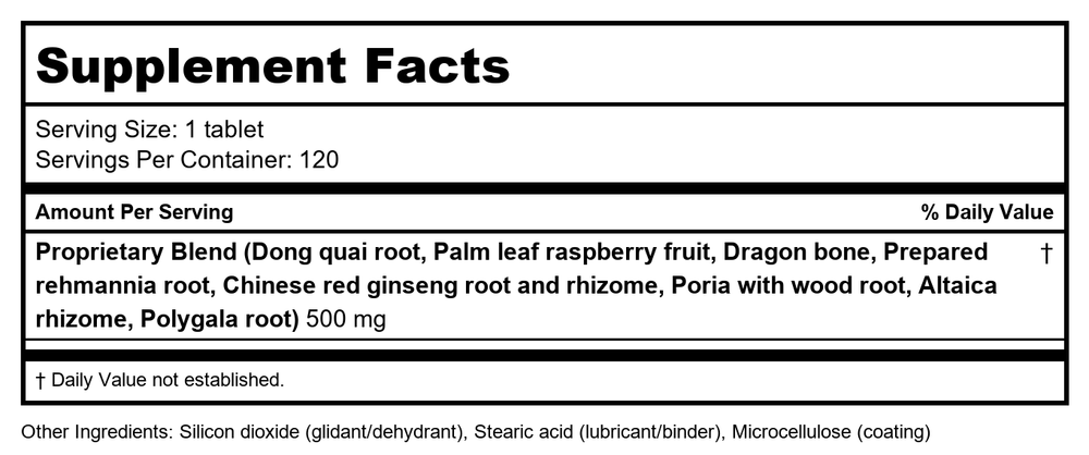 Kan Herb Essentials Restore Restraint 1 Ounce - Supplement Facts panel