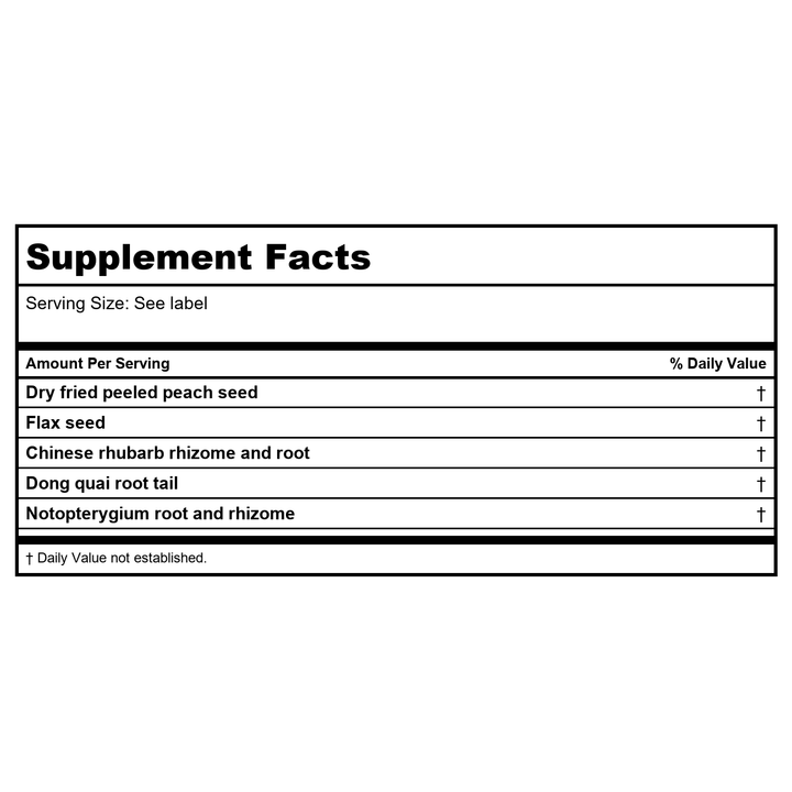 Kan Herb Traditionals Smooth Response 8 Ounce - Supplement Facts panel