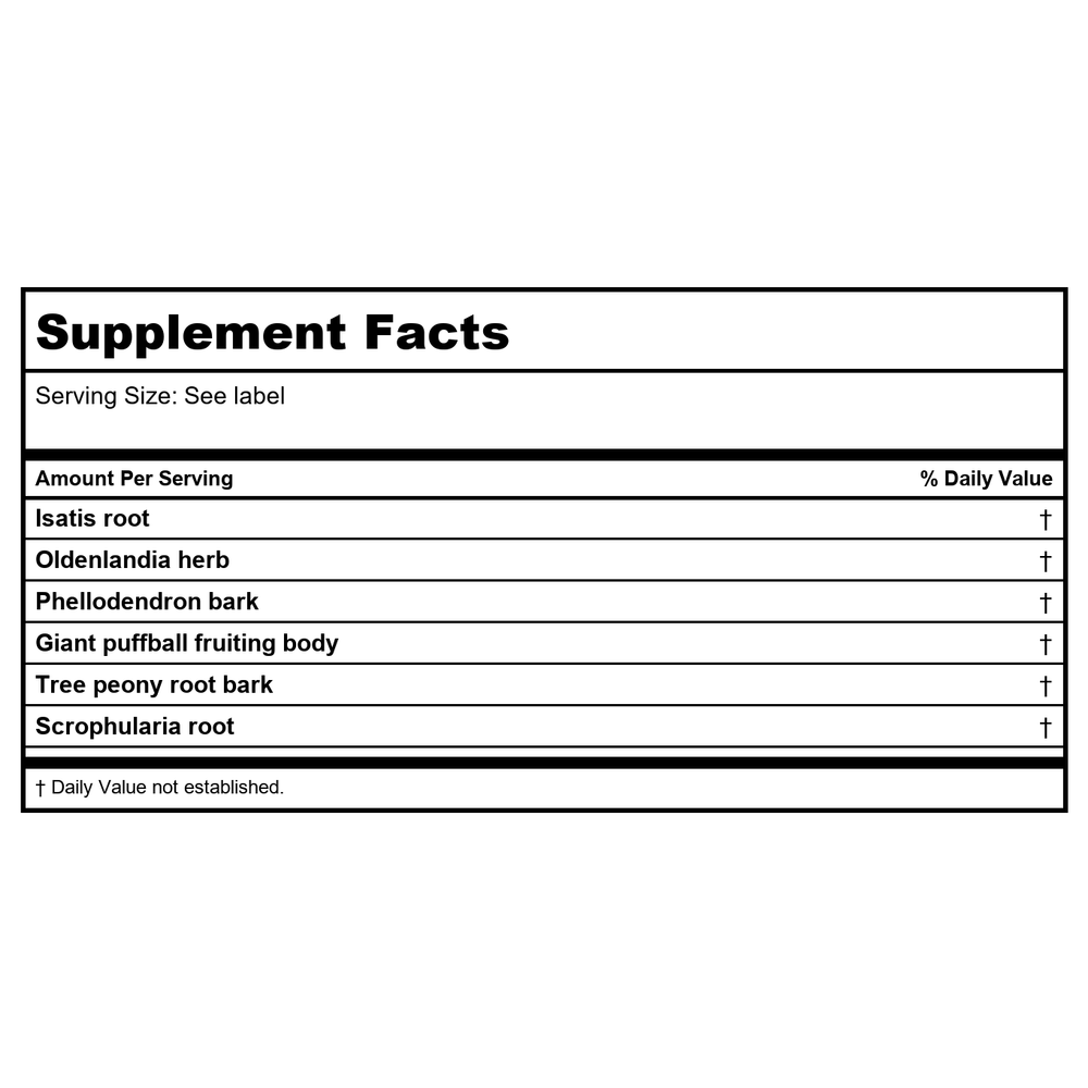 Kan Herb Sage Solutions Phlogisticlean 4 Ounce - Supplement Facts panel