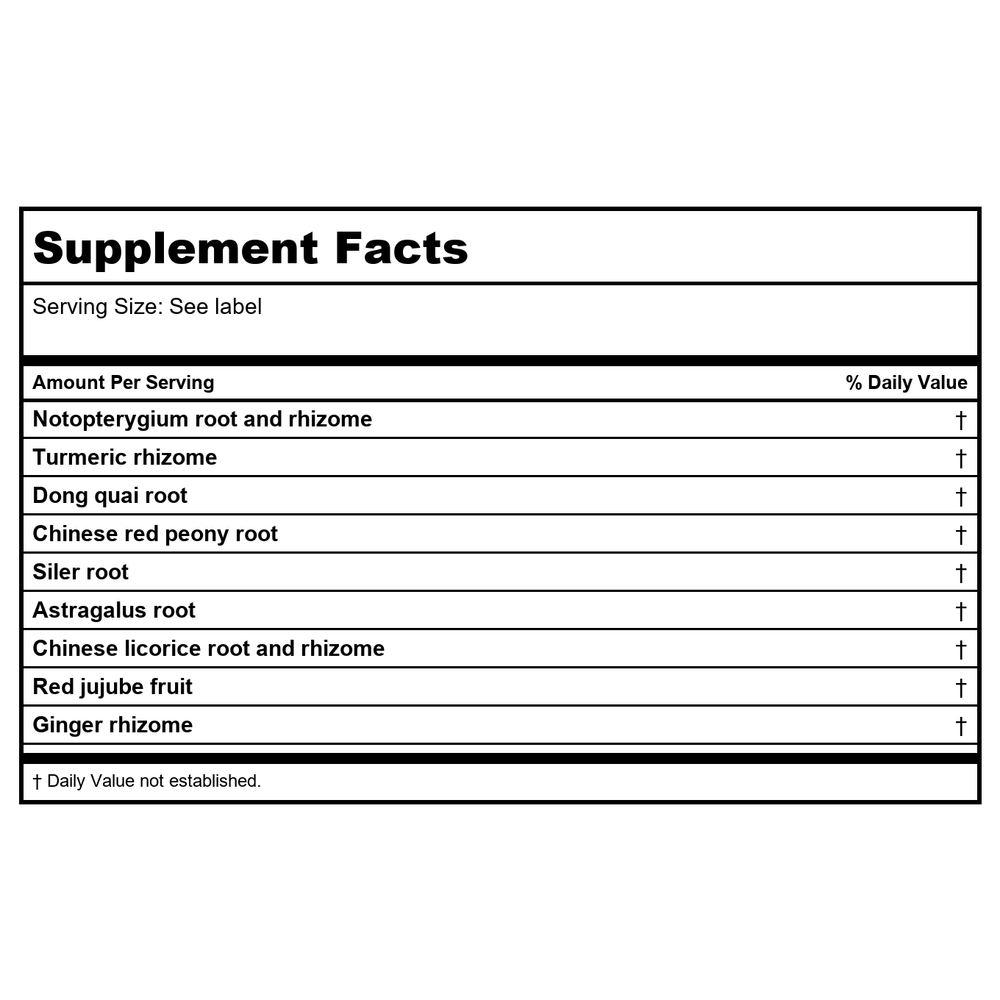 Kan Herb Traditionals Graceful Branches 300 Tablets - Supplement Facts panel