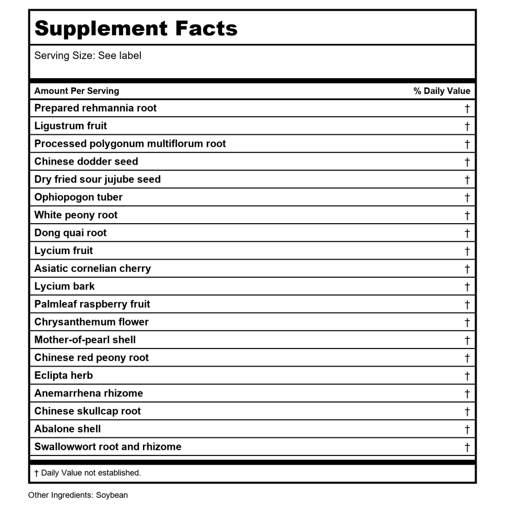 Kan Herb Traditionals Female Comfort 2 Ounce - Supplement Facts panel
