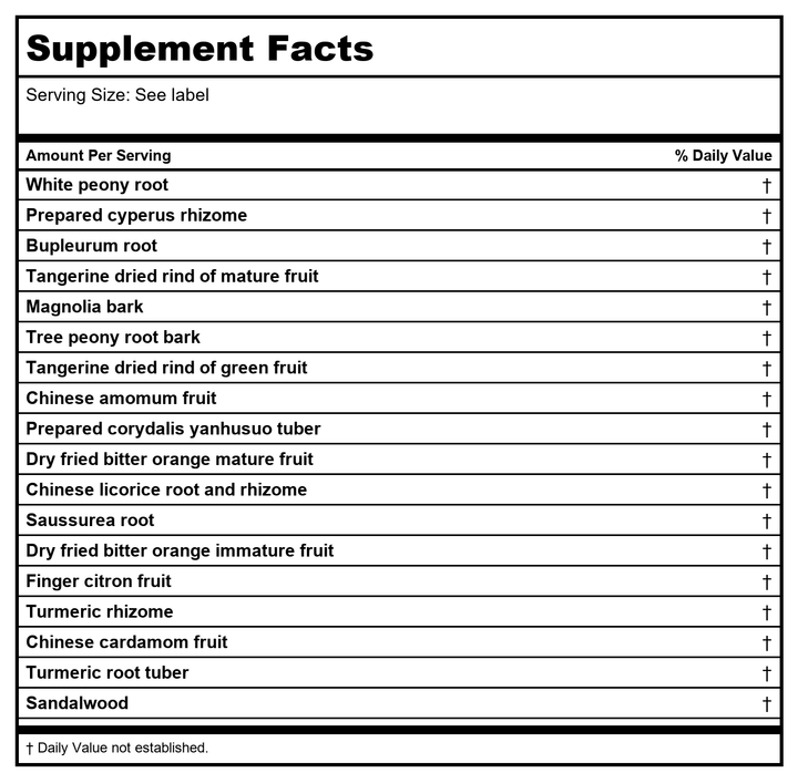 Kan Herb Traditionals Liver Flow 60 Tablets - Supplement Facts panel
