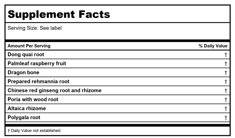 Kan Herb Essentials Restore Restraint 60 Tablets - Supplement Facts panel