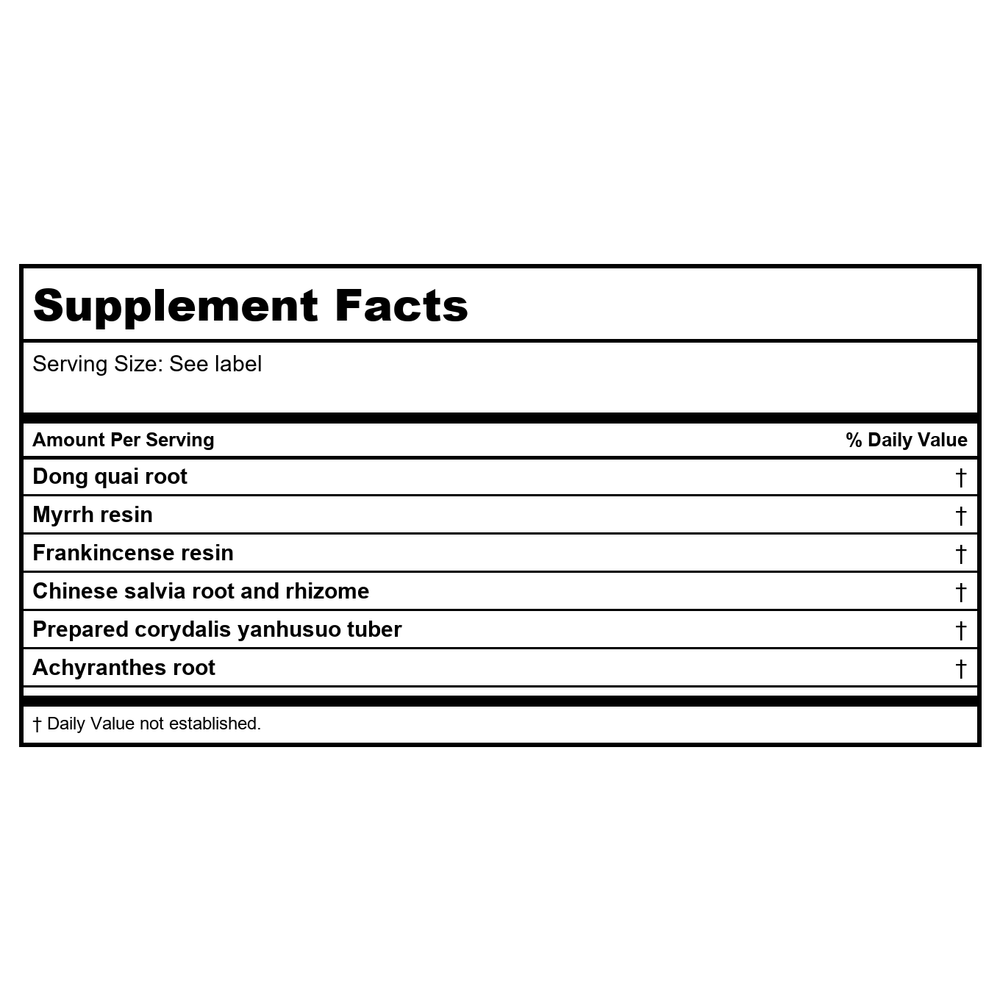 Kan Herb Traditionals Invigorate The Collaterals 1 Ounce - Supplement Facts panel