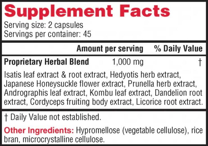 Health Concerns - Clear Heat -with Isatis Leaf - 270 Count - Supplement Facts / Ingredients panel