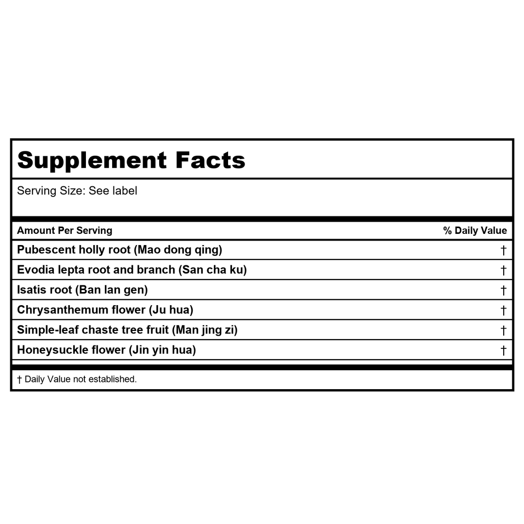Kan Herb Traditionals Clear Stone Formula 300 Tablets - Supplement Facts panel