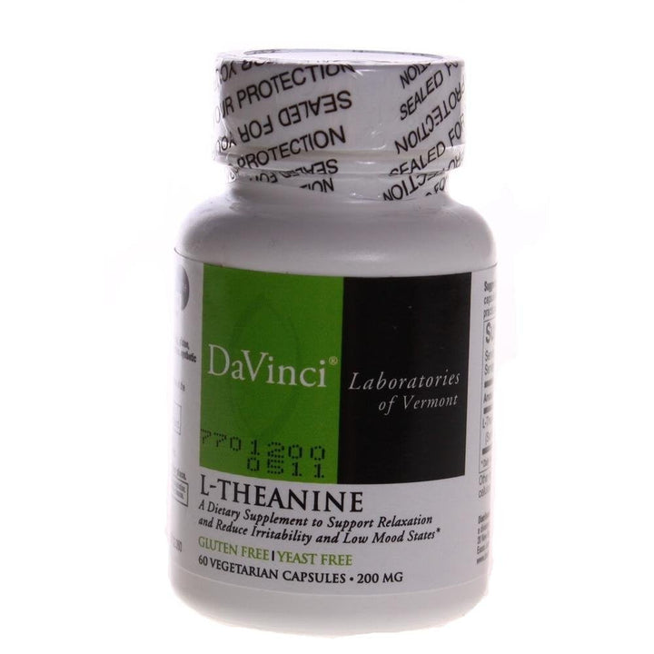 DaVinci Laboratories - L-Theanine 200 mg. - 60 Vegetarian Capsules - Supplement Facts panel