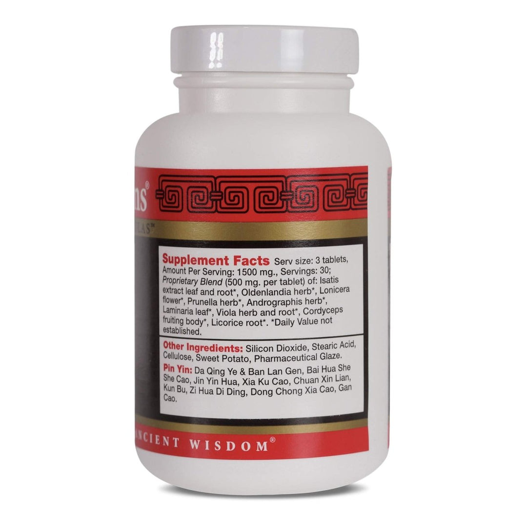 Health Concerns - Clear Heat - with Isatis Leaf - 90 Capsules - Supplement Facts panel