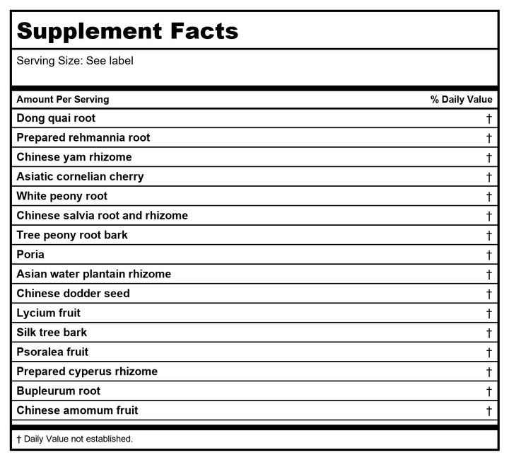Kan Jade Woman Herbals Jade Moon Phase 2 Under 35 - 120 Tablets - Supplement Facts panel