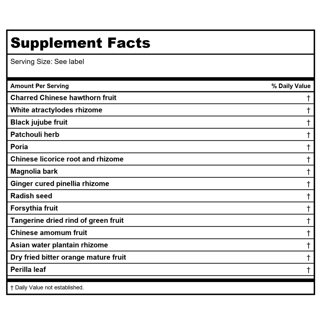 Kan Herb Sage Solutions Digest Aid 8 Ounce - Supplement Facts panel