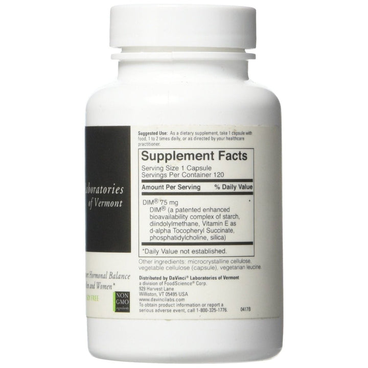 Davinci Labs - DIMPro 120 caps [Health and Beauty] - Supplement Facts panel