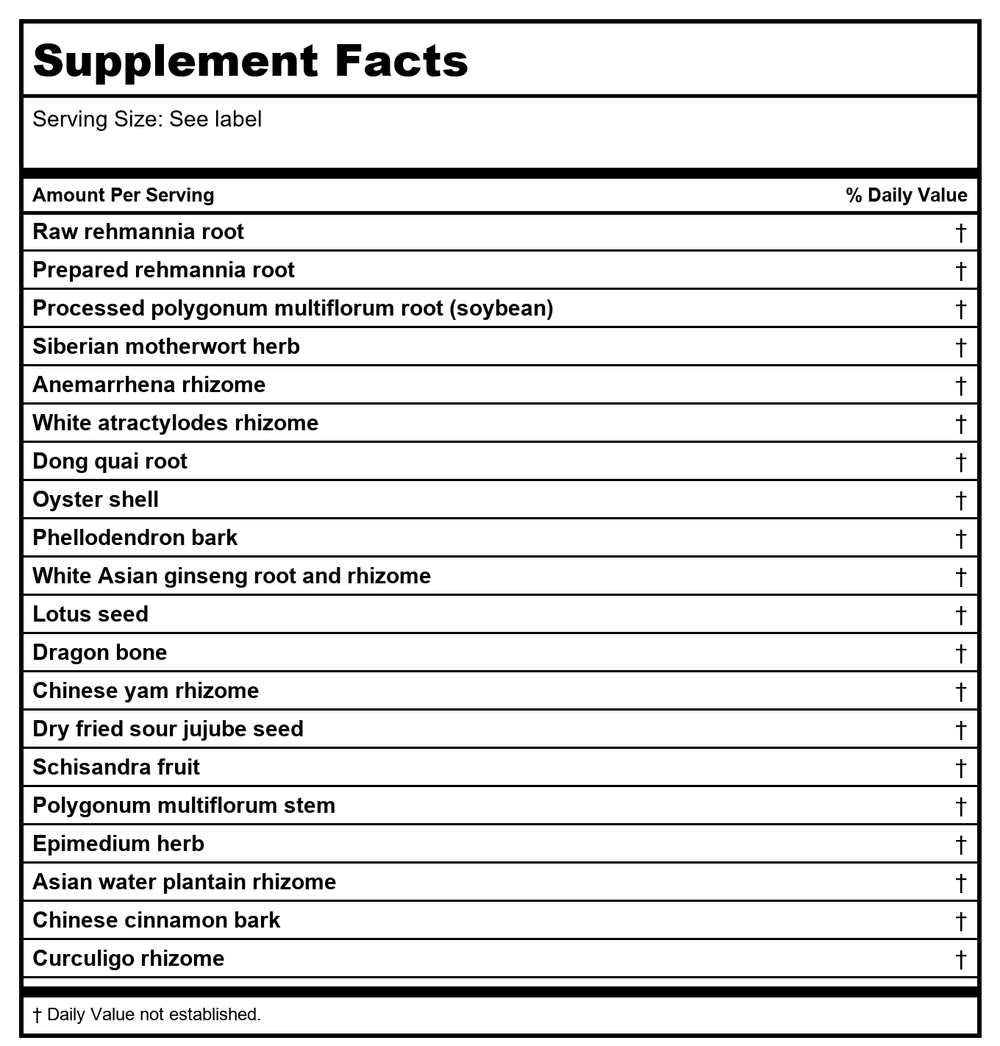 Kan Herb Sage Solutions Wise Woman's Well 300 Tablets - Supplement Facts panel