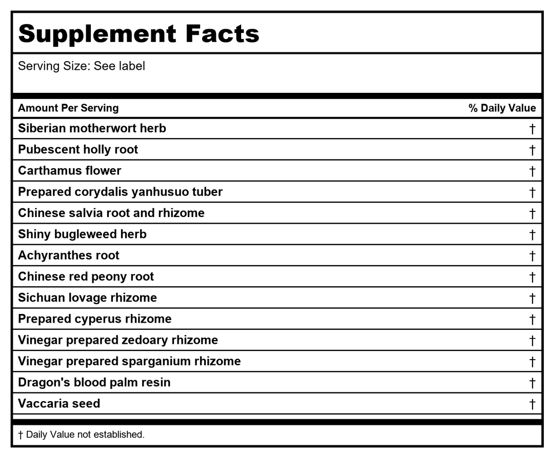 Kan Herb Chinese Modular Solutions Disperse Red River 4 Ounce - Supplement Facts panel