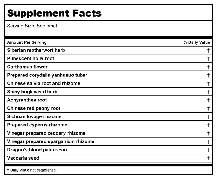 Kan Herb Chinese Modular Solutions Disperse Red River 4 Ounce - Supplement Facts panel
