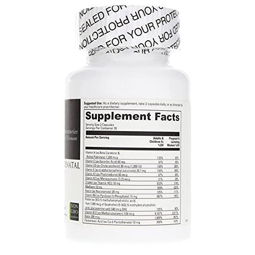 Davinci Labs Daily Best Prenatal with Probiotics - 60 Capsules - Supplement Facts panel