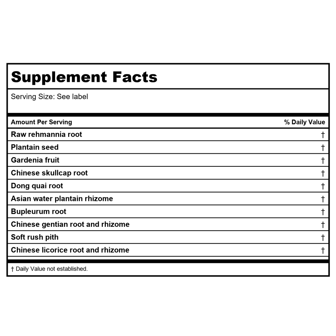 Kan Herbals Quell Fire 60 Tablets - Supplement Facts panel
