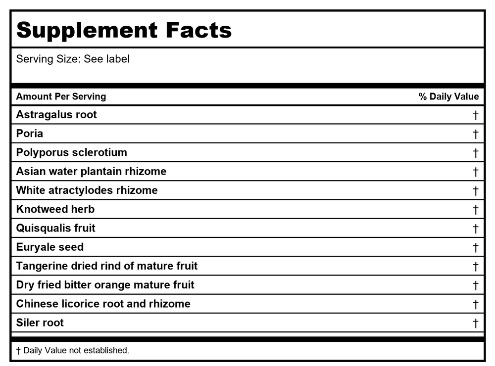 Kan Herb Chinese Modular Solutions Harmonize Earth & Water 2 Ounce - Supplement Facts panel