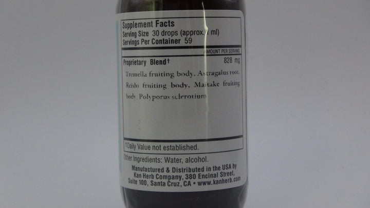Kan Herb Sage Solutions Resilience 1 Ounce - Supplement Facts panel