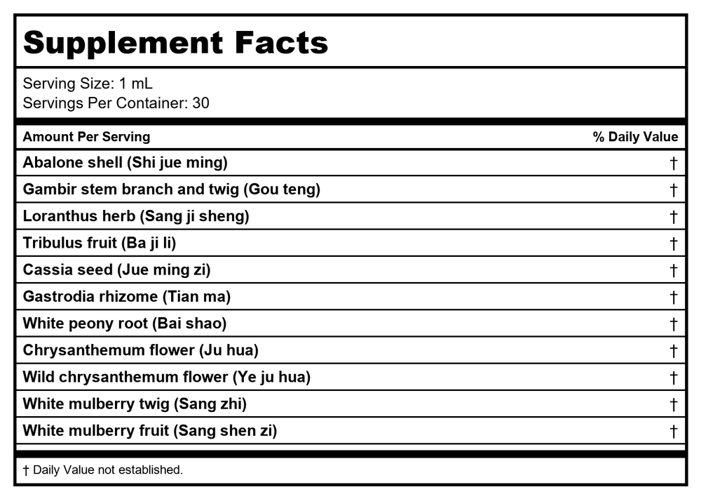 Kan Herb Chinese Modular Solutions Purge External Wind 1 Ounce - Supplement Facts panel