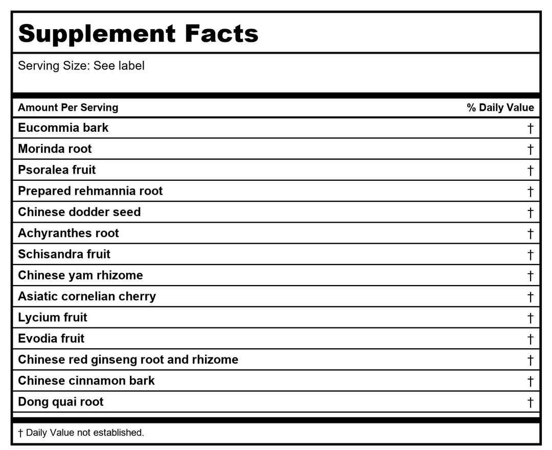 Kan Herbals Dynamic Warrior 2 Ounce - Supplement Facts panel