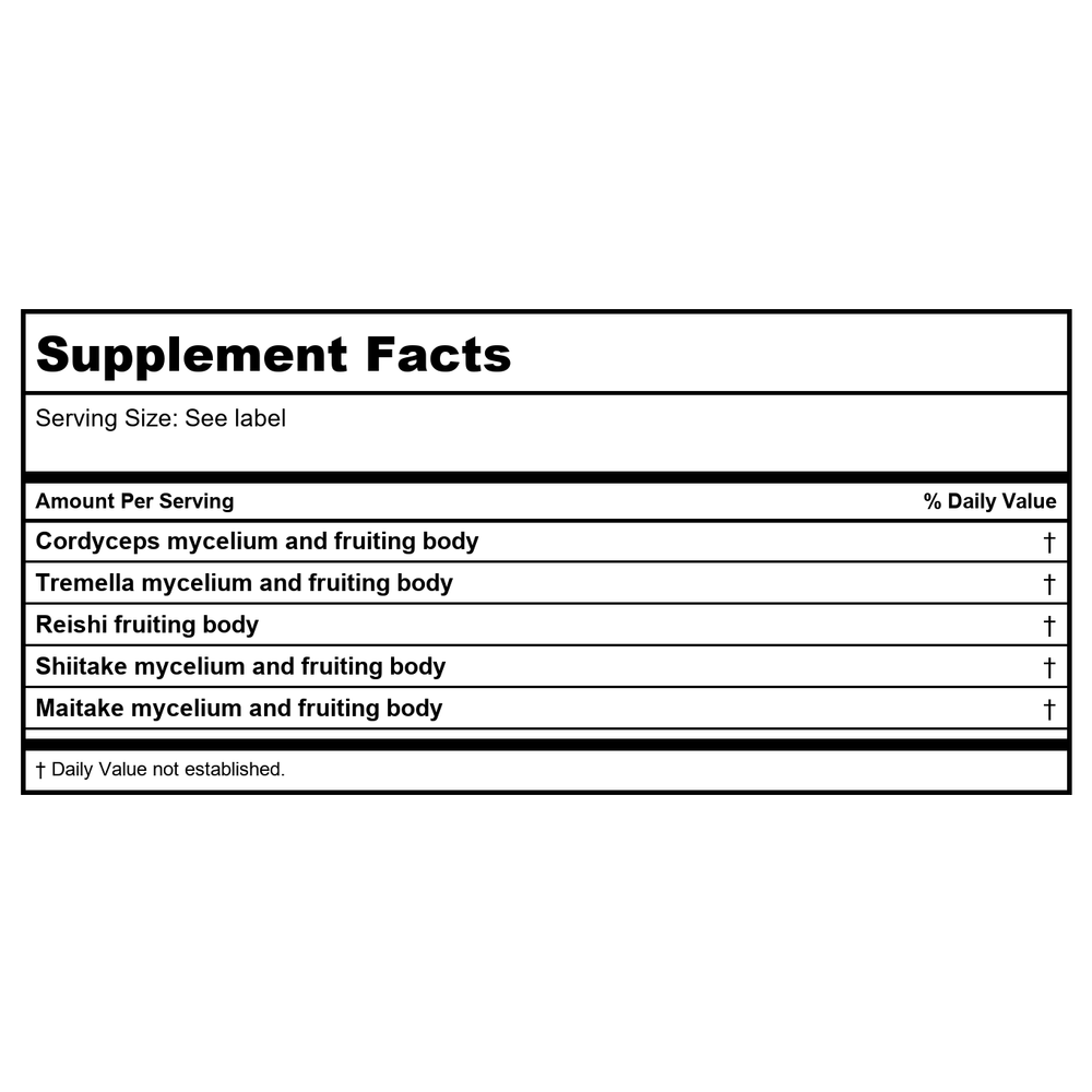 Kan Herb MycoHerb Performa-Forte 2 Ounce - Supplement Facts panel