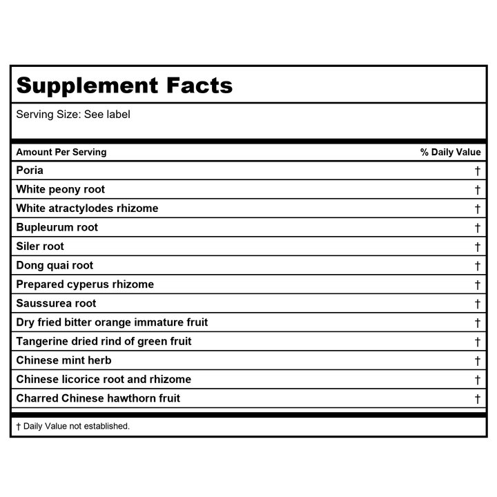 Kan Herb Chinese Modular Solutions Harmonize Wood &amp; Earth 4 Ounce - Supplement Facts panel
