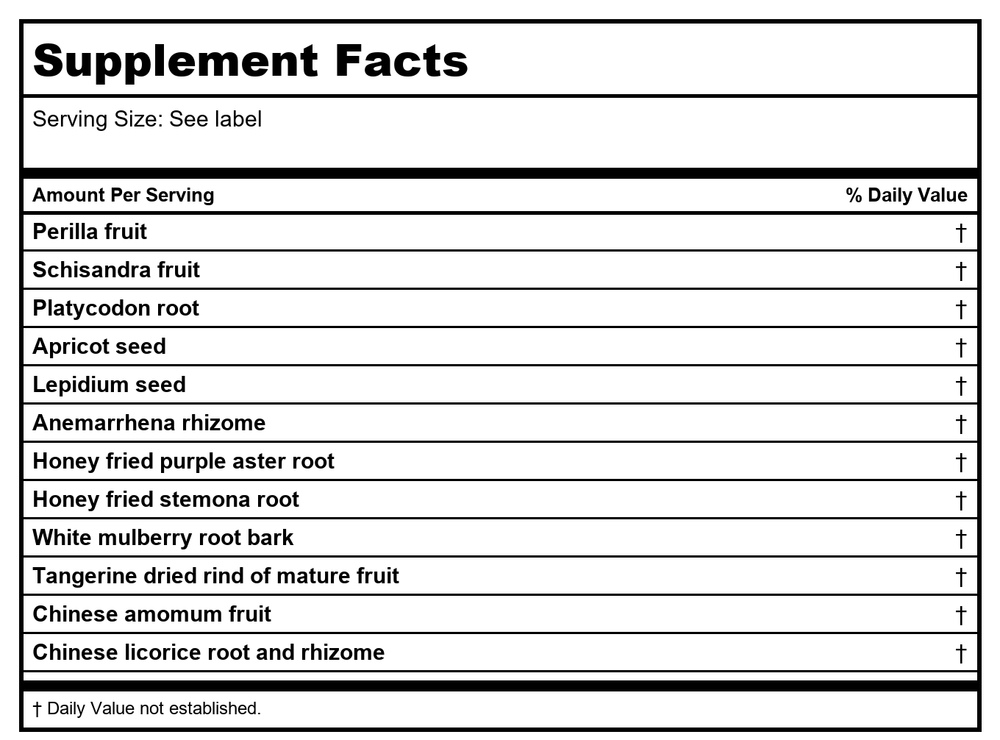 Kan Herb Gentle Warriors Open Air 8 Ounce - Supplement Facts panel