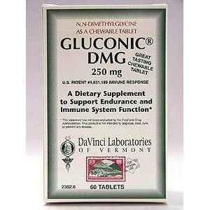 Davinci Labs - Gluconic DMG 250 mg 60 tabs - Supplement Facts panel