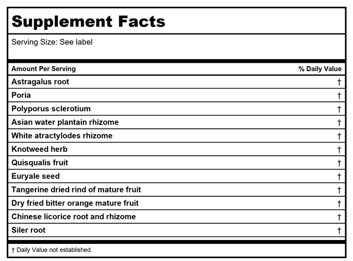 Kan Herb Chinese Modular Solutions Harmonize Earth &amp; Water 8 Ounce - Supplement Facts panel