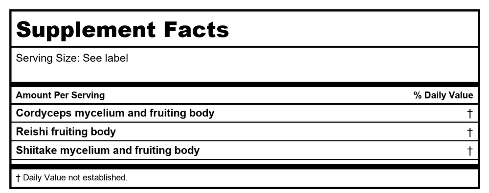 Kan Herb MycoHerb Tri-Forte 8 Ounce - Supplement Facts panel