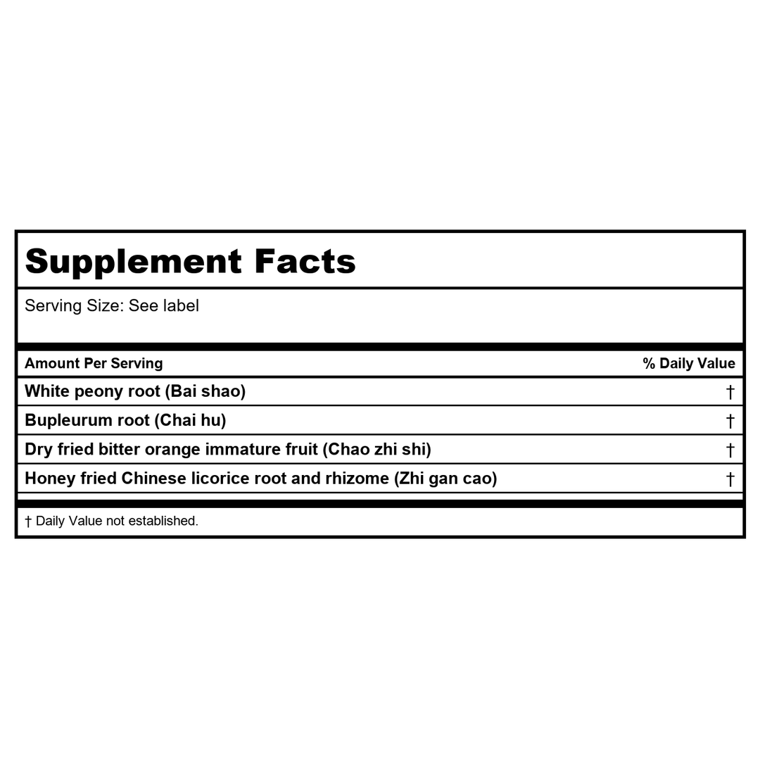 Kan Herb Traditionals Four Cold Extremities 1 Ounce - Supplement Facts panel
