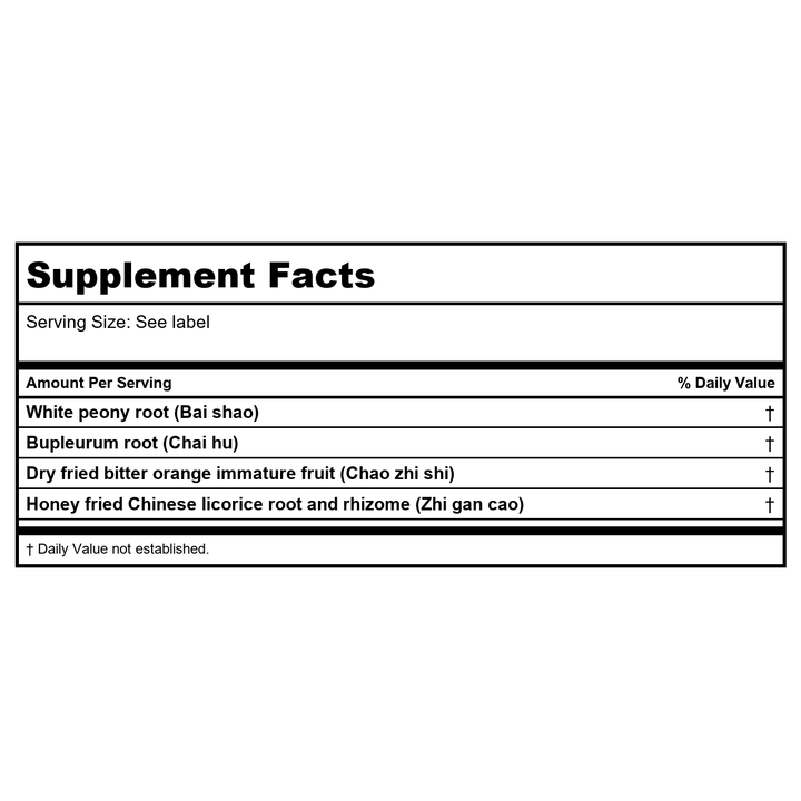 Kan Herb Traditionals Four Cold Extremities 1 Ounce - Supplement Facts panel