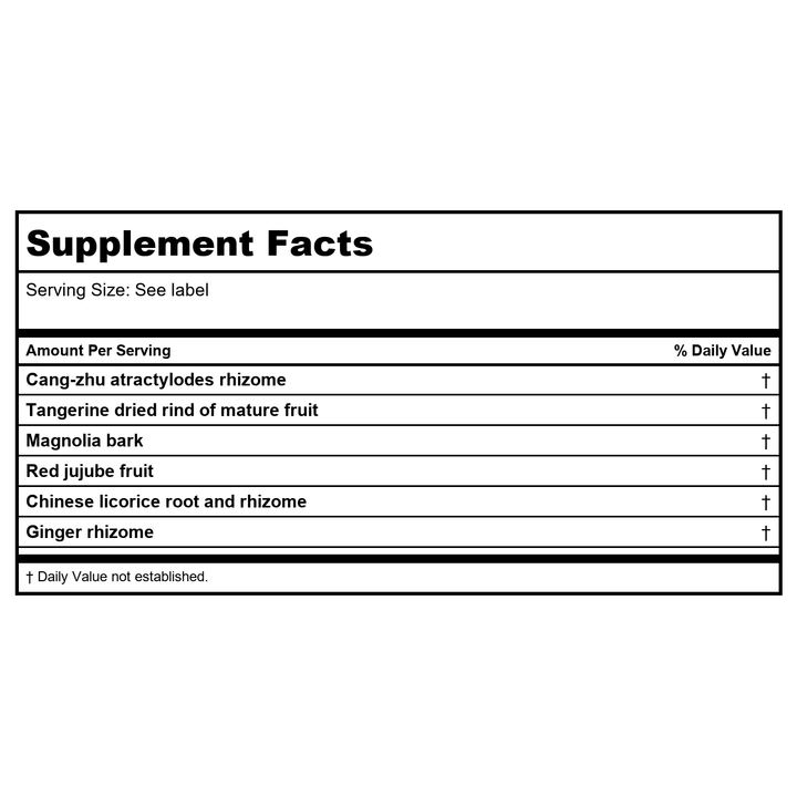 Kan Herb Essentials Harmonize The Stomach 8 Ounce - Supplement Facts panel