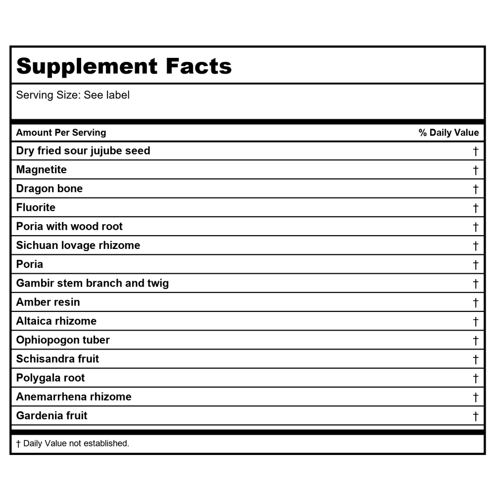 Kan Herb Sage Solutions Loosen Solution 4 Ounce - Supplement Facts panel